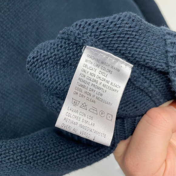 SOLD 90s Vintage Cotton Classic American Flag Mock Turtleneck Cropped Sweater - Picture 8 of 9